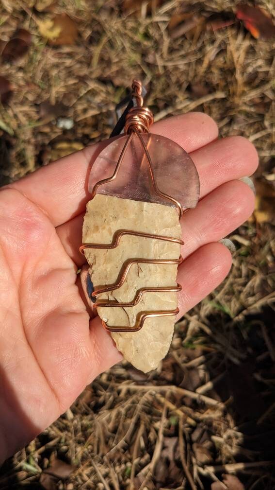 Fluorite and Colorado Arrowhead Pendant