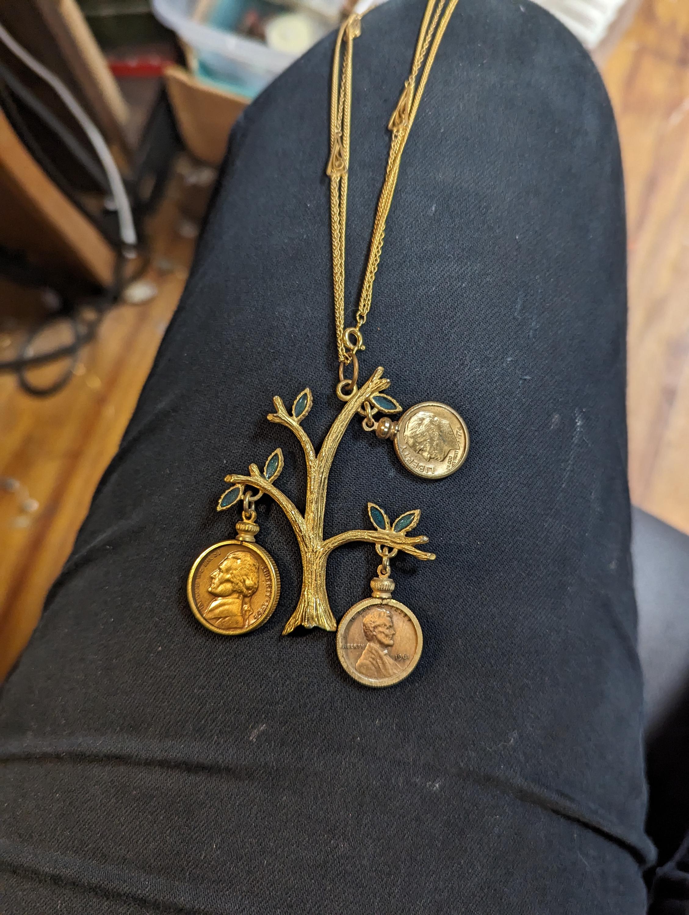 Vintage Money Tree, Gold Plated Coin Necklace - Etsy
