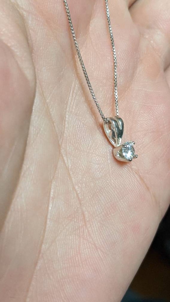 Sterling Silver Cubic Zirconia Necklace - image 2
