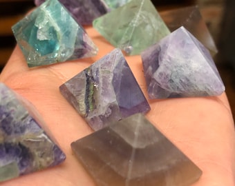 Rainbow Fluorite Pyramid