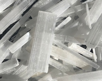 1lb+ 1-6"  Selenite sticks,  Jewelry/craft/wrappable size