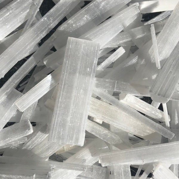 1lb+ 1-6"  Selenite sticks,  Jewelry/craft/wrappable size