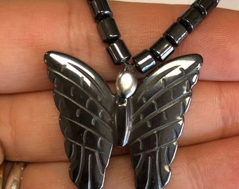 Hematite Butterfly Beaded Necklace