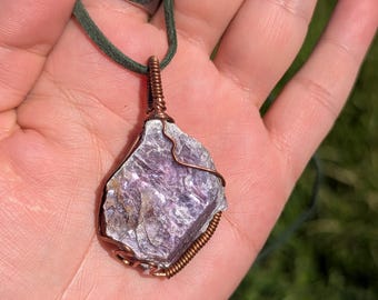 Lepidolita natural y colgante