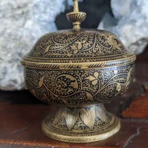 Persian Qajar Brass Jar with lid Inscense Burner