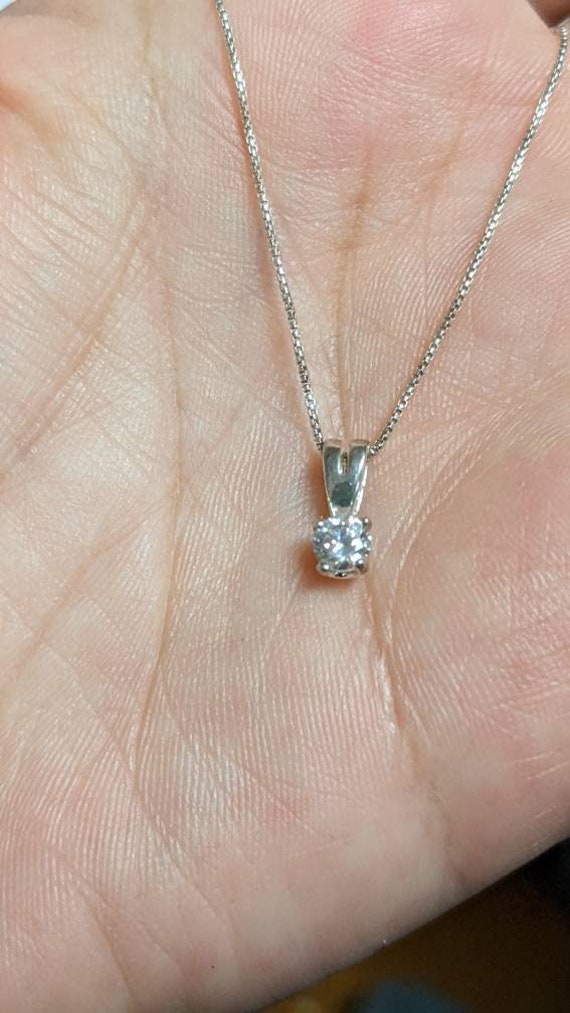 Sterling Silver Cubic Zirconia Necklace - image 3