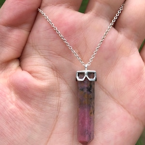 Rhodonite and Sterling Silver Necklace