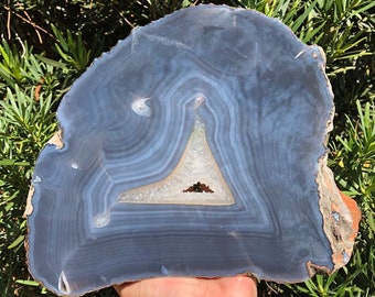 Huge Blue Agate Slice Decor