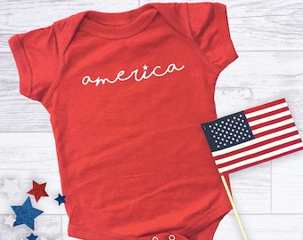 Baby 4th of July Bodysuit: America Star Infant Outfit
