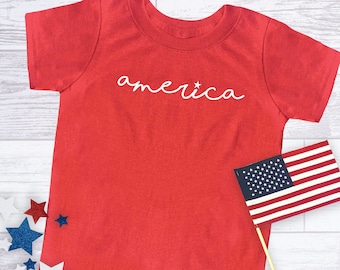 4th of July Shirt for Kids: America with Star T-Shirt