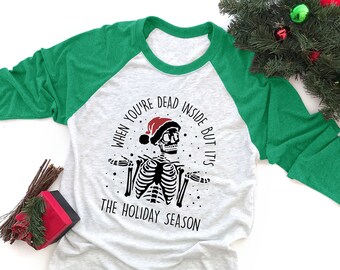 womens christmas baseball tees