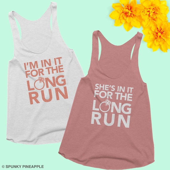 In It for the Long Run Bachelorette Party Running Muscle Tanks