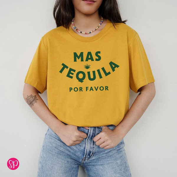 Mas Tequila Por Favor Graphic Tee, Cinco de Mayo Party T-Shirt, Tequila Drinking Shirt