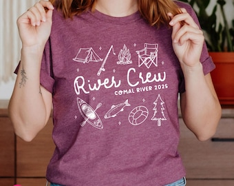 Personalized Coquette Doodle River Trip Shirt: River Crew with Custom Text Tshirt
