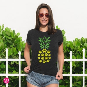 Cute Pineapple Shirt, Paw Pineapple T-Shirt, Dog Shirts for Women, Pet Lover Gift