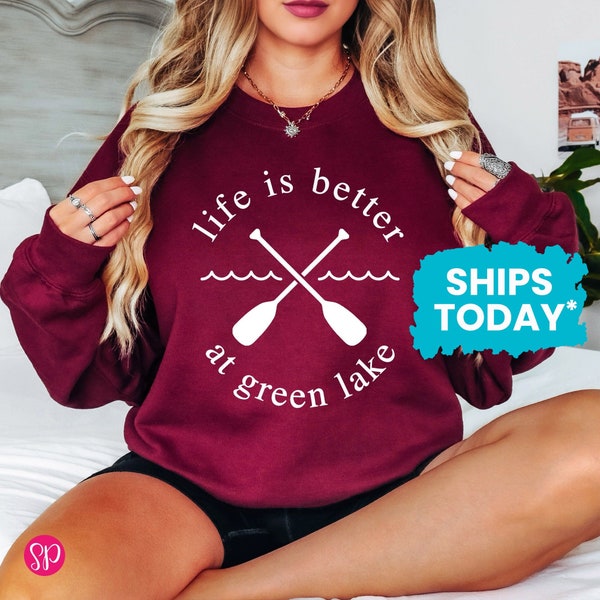 Cute Lake Sweatshirt, Life is Better at Custom Lake Name with Oars Sweater, Custom Gift for Lake Lovers