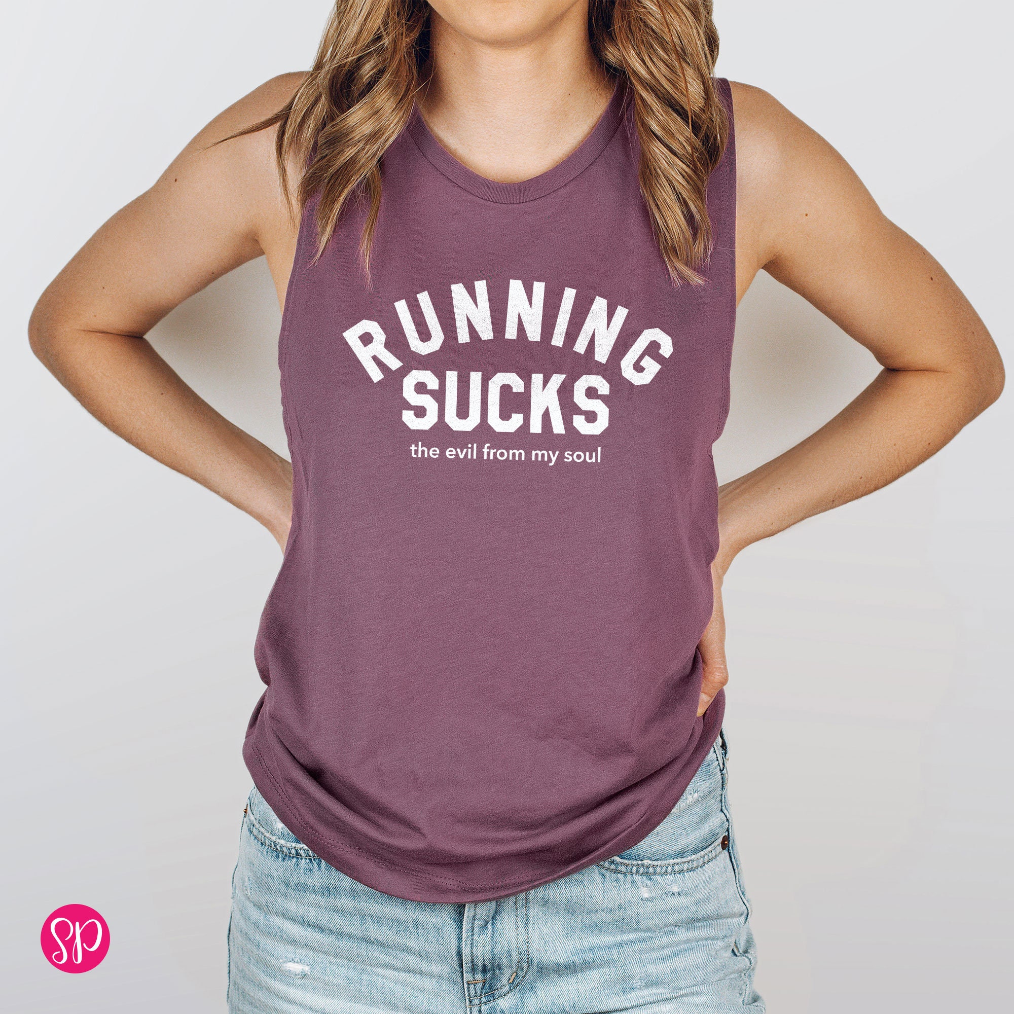 Running Sucks the Evil From My Soul Muscle Tee Gift for Runner Woman Cardio Shirt Etsy