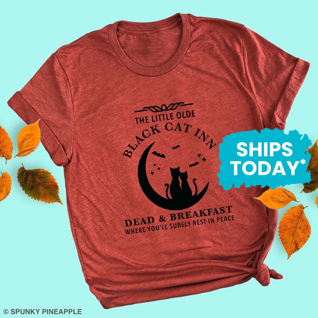 Black Cat Halloween Shirt, the Black Cat Inn Tshirt, Funny Fall
