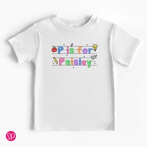 Crayon Letter is for Name T-Shirt, Custom Kids Back to School Shirts, Personalized Colorful Alphabet Graphic Tee
