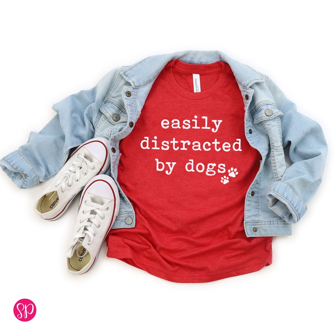 Cute Dog Shirt for Kids, Easily Distracted by Dogs Tshirt, Gift for