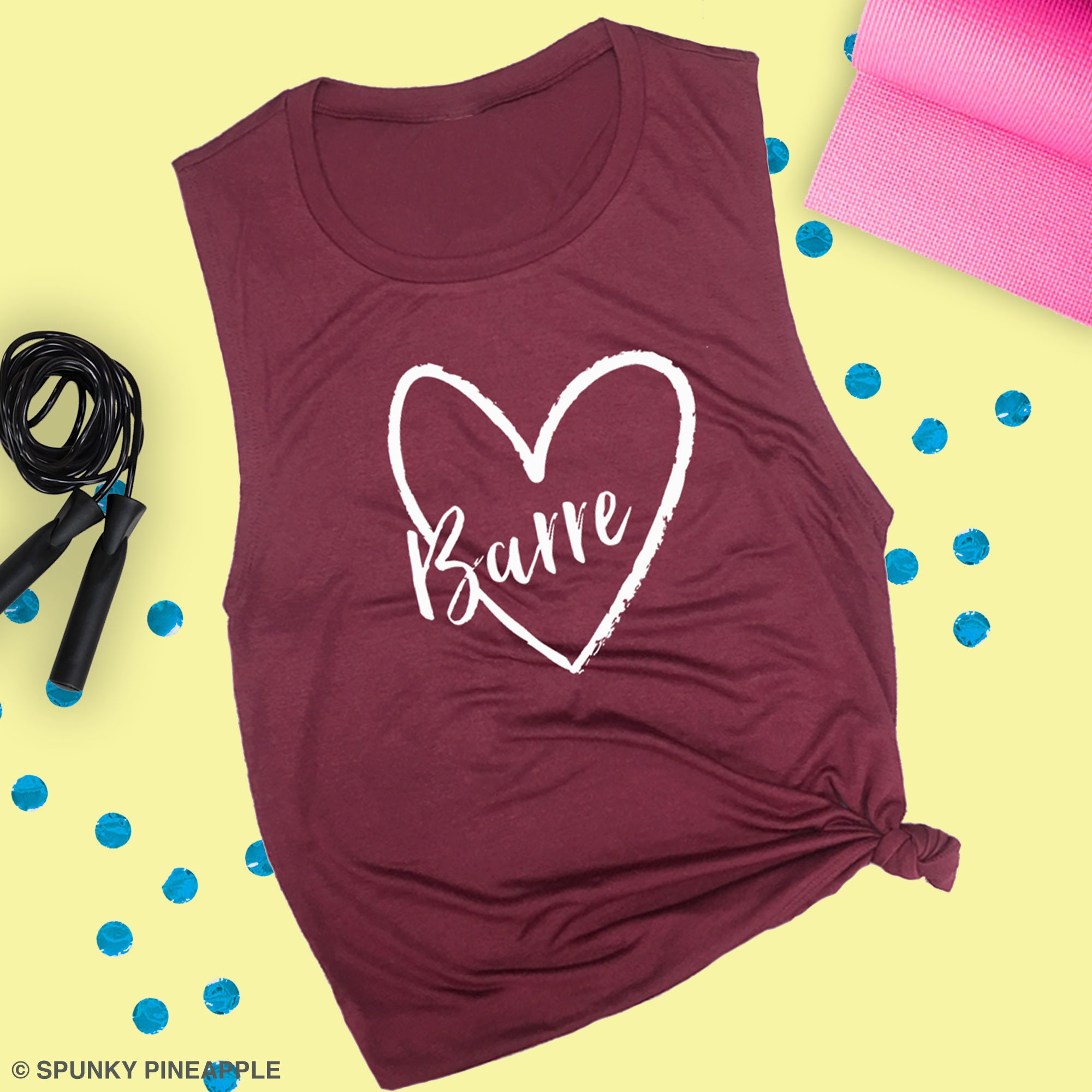 Barre Heart Muscle Tee Cute Barre 