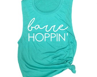 Barre Hoppin&#39; Muscle Tank, Womens Workout Muscle Tanks, Barre Gifts for Her