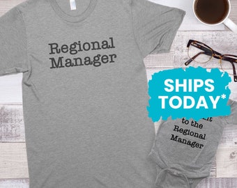 Father Son Matching Outfit, Fathers Day Gift for Dad, Regional Manger and Assistant Manger Shirts