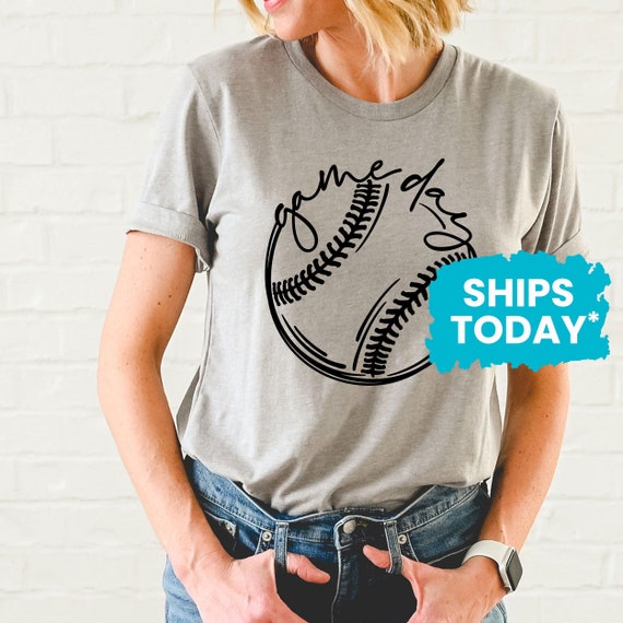 Game Day Baseball T-shirt Cute Baseball Shirts for Women 