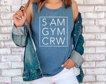 Customized Gym Tank for Women, Custom Time Gym Crew Muscle Tee, Group Fitness Shirts