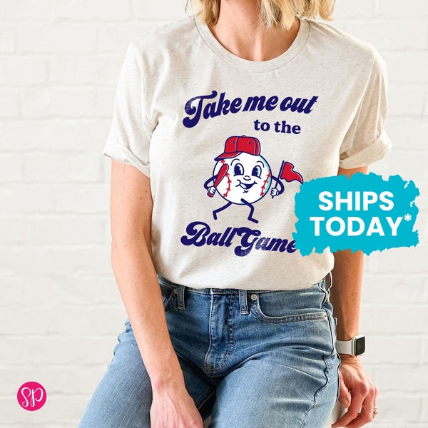 Retro Baseball Graphic Tee, Take Me Out to the Ball Game Shirt, Cute Vintage Baseball T-Shirt