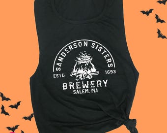 Halloween Workout Tank Top: Sanderson Sisters Witches Brew Graphic Tee
