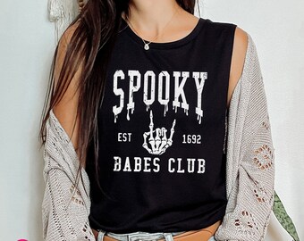 Halloween Fitness Muscle Tank: Spooky Babes Club Tank Top