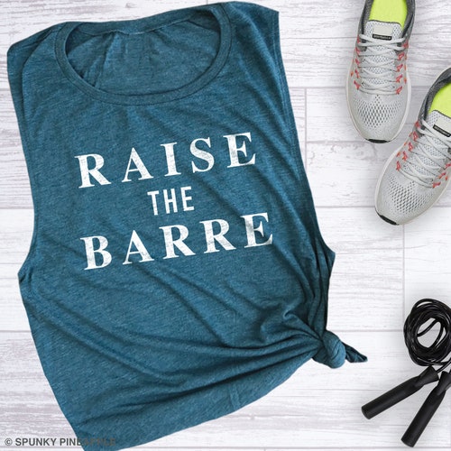 Peace Love & Barre Workout Graphic Muscle Tee for Women Etsy