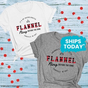 Personalized Flannel Fling Before the Ring Shirt, Buffalo Plaid Bachelorette Party, Winter Wedding Shirts