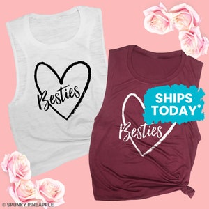 Besties Muscle Shirt, Best Friends Tank Top, Girls Trip Group Shirts, Workout Muscle Tee