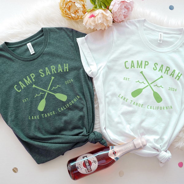 Custom Bach Party Shirt, Camp Lake Oars Bachelorette Unisex T-Shirt, Bridal Party Graphic Tees