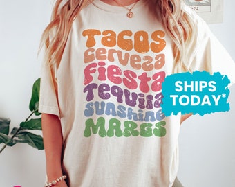Cinco de Mayo Comfort Colors® Shirt, Tacos Cerveza Fiesta Tequila Sunshine Margs TShirt, Cute Summer Vacation