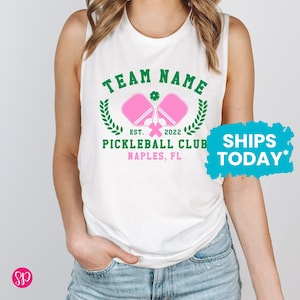 Custom Pickleball Muscle Tee for Women, Personalized Team Name Tanks, Gift for Pickleball Player