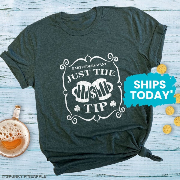 St Patrick's Day Bartender Tank Top - "You Can't Kiss Me But You Can Tip Me" Funny Shirt