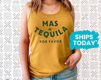 Womens Cinco de Mayo Tank Top, Mas Tequila Por Favor Tank, Gift for Tequila Lover