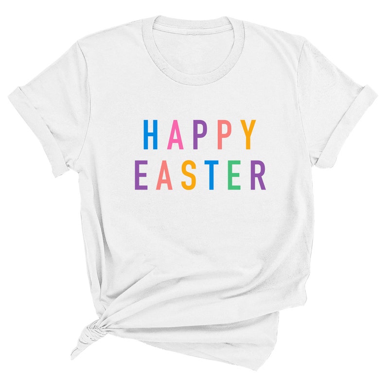 Details about / Happy Easter Bunny Love Multi Color Youth Shirt