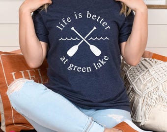 Life is Better with Custom Lake Name Tshirt: Personalized Summer Family Reunion Vacation Graphic Tee