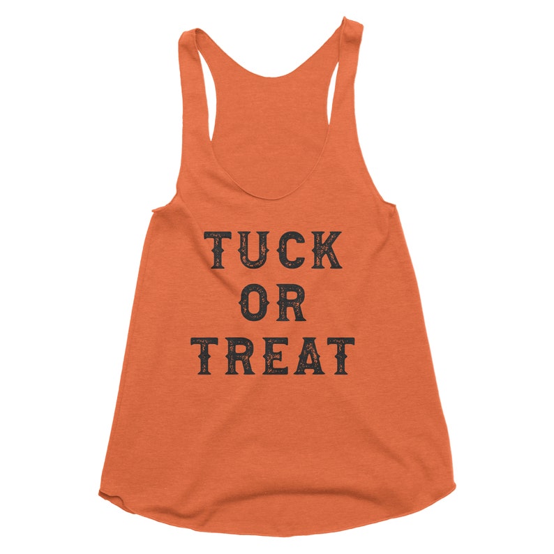 Tuck or Treat Funny Barre Tank Top Halloween Workout Tanks for Women