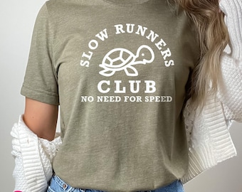 Funny Running Shirts: Slow Runners Club Turtle Unisex T-Shirt