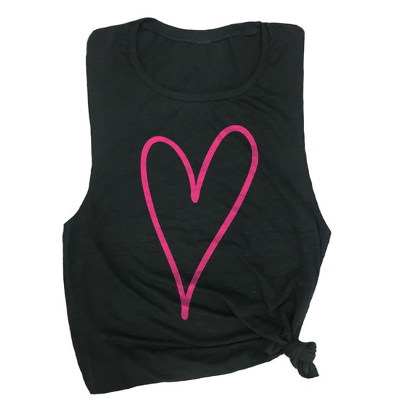 Heart Tank Womens Cute Workout Tops Muscle Tank For Women Valentine Shirt