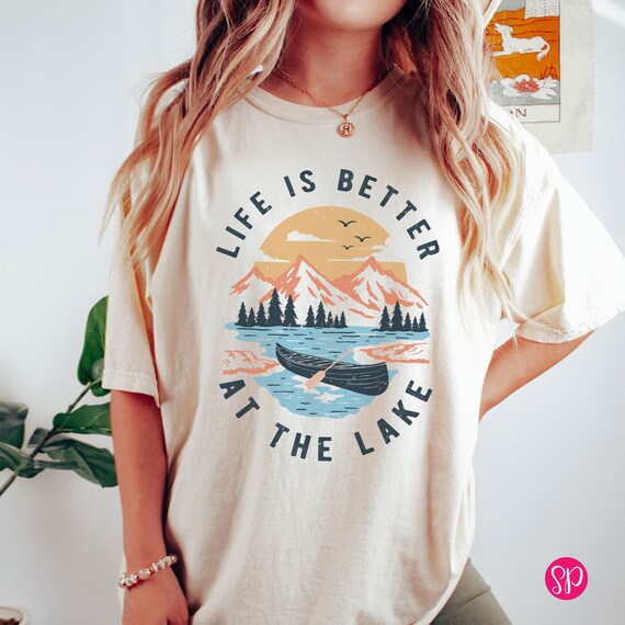 Retro Lake Graphic Comfort Colors® Shirt: Life Is Better at the Lake Weekend Tee