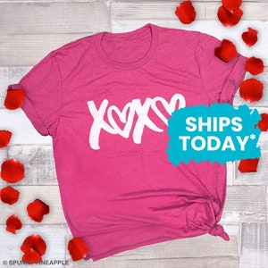 XOXO Shirt, Cute Valentines Day Shirt for Women, Hugs and Kisses Unisex Graphic Tee