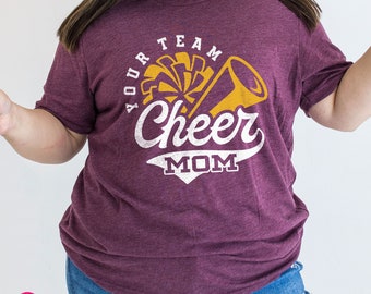 Custom Cheer Mom Graphic Tee: Personalized Cheerleading Shirt