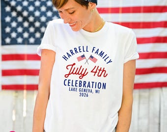 Anuncio personalizado para la camiseta de celebración del 4 de julio de la familia Buckman.