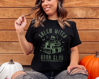 Halloween Witchy Graphic Tee: Salem Witch Book Club Graphic T-Shirt